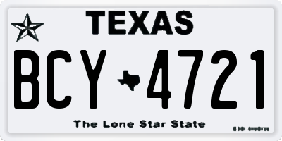 TX license plate BCY4721