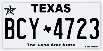 TX license plate BCY4723