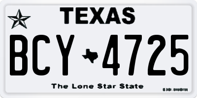 TX license plate BCY4725