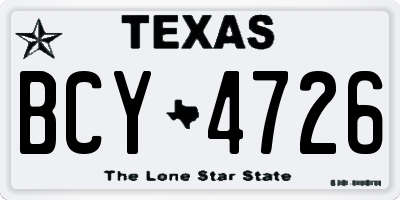 TX license plate BCY4726