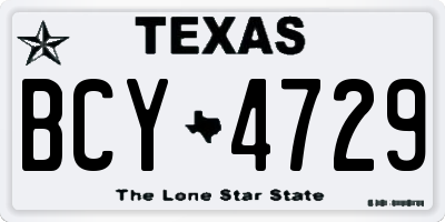 TX license plate BCY4729