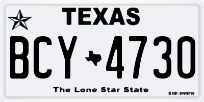 TX license plate BCY4730