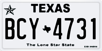 TX license plate BCY4731