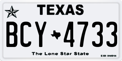 TX license plate BCY4733