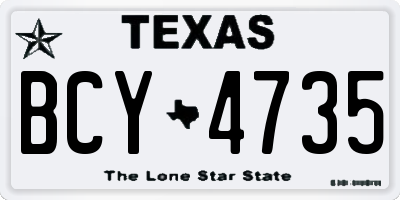 TX license plate BCY4735