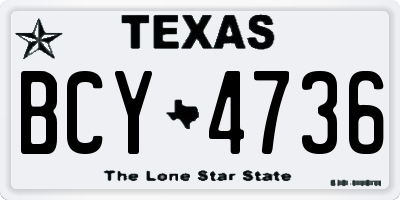 TX license plate BCY4736