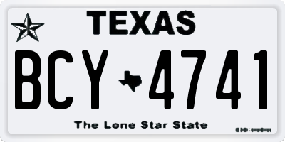 TX license plate BCY4741