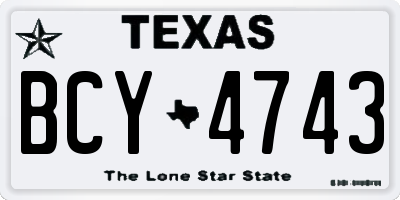 TX license plate BCY4743
