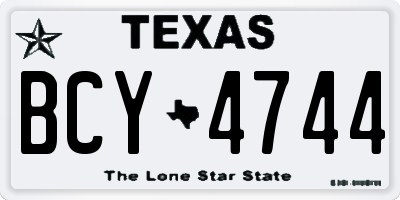 TX license plate BCY4744
