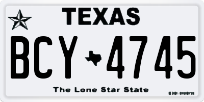 TX license plate BCY4745