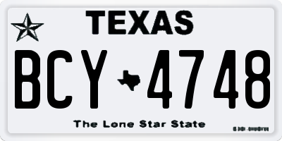 TX license plate BCY4748