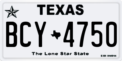 TX license plate BCY4750