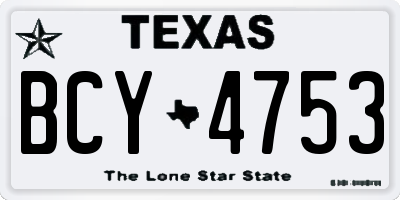 TX license plate BCY4753