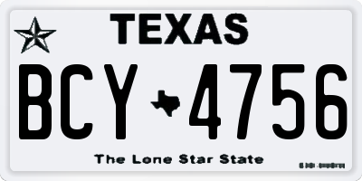 TX license plate BCY4756