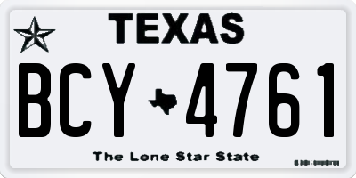 TX license plate BCY4761