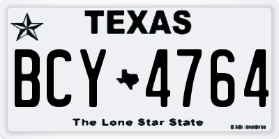 TX license plate BCY4764
