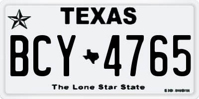 TX license plate BCY4765