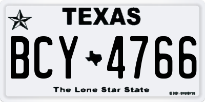 TX license plate BCY4766
