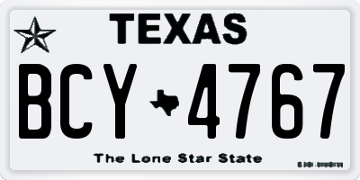 TX license plate BCY4767