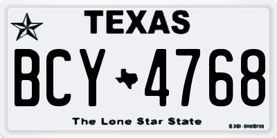 TX license plate BCY4768