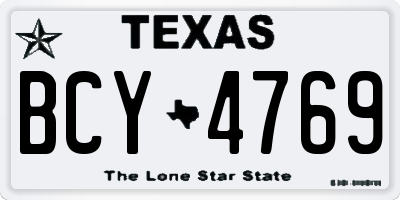 TX license plate BCY4769