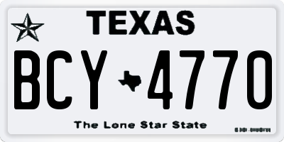 TX license plate BCY4770