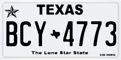 TX license plate BCY4773