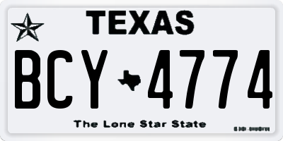 TX license plate BCY4774