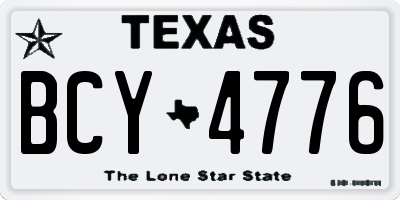 TX license plate BCY4776