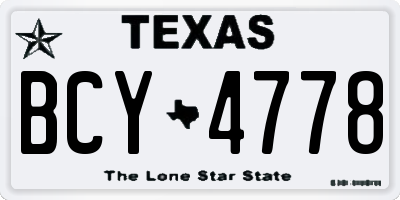 TX license plate BCY4778
