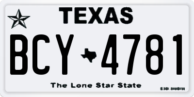 TX license plate BCY4781