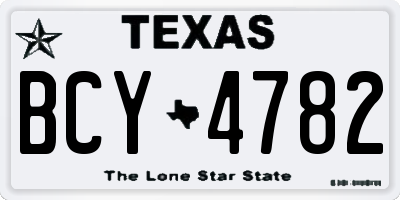TX license plate BCY4782