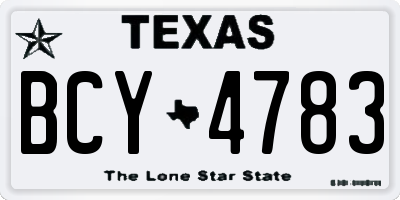 TX license plate BCY4783