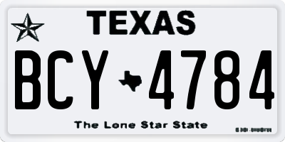 TX license plate BCY4784