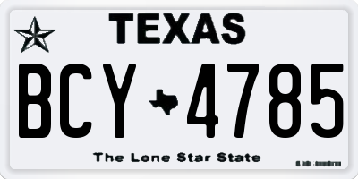 TX license plate BCY4785