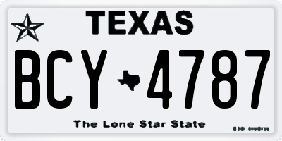 TX license plate BCY4787