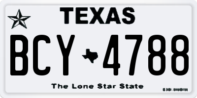 TX license plate BCY4788