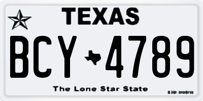 TX license plate BCY4789