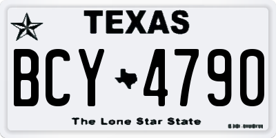 TX license plate BCY4790