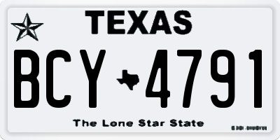TX license plate BCY4791