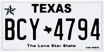 TX license plate BCY4794