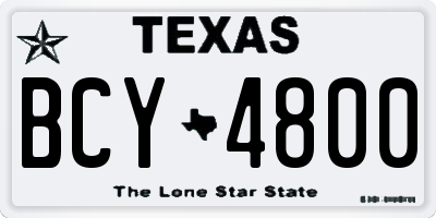 TX license plate BCY4800