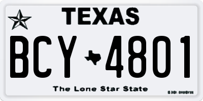 TX license plate BCY4801