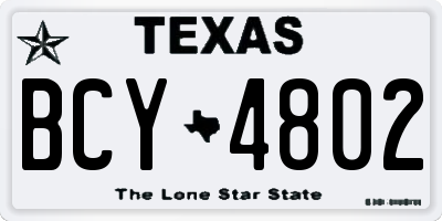 TX license plate BCY4802