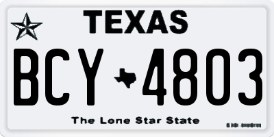 TX license plate BCY4803