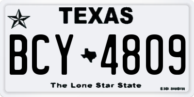 TX license plate BCY4809