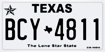 TX license plate BCY4811