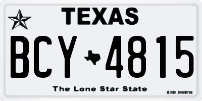 TX license plate BCY4815