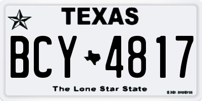 TX license plate BCY4817