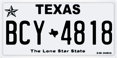 TX license plate BCY4818